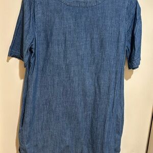Lightweight denim short sleeve mini dress